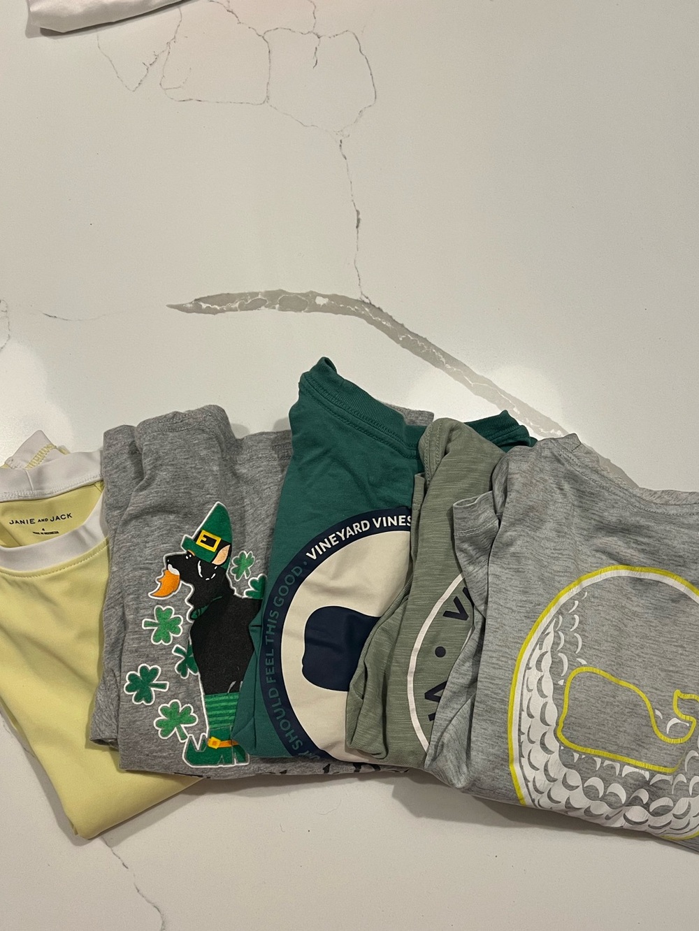 Size 4T Long Sleeve Tee Shirt Bundle - Vineyard Vines, Janie and Jack, Black Dog